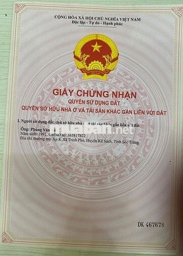 🏡 BÁN ĐẤT PHƯỜNG PHÚ THỨ – QUẬN CÁI RĂNG – CẦN THƠ 🏡  📍 Vị trí đẹp: Rạ