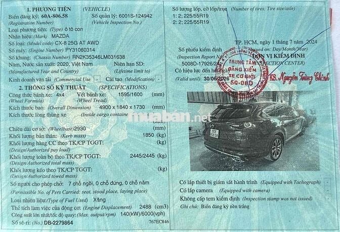 Mazda CX-8 2.5G AWD 2020 Đỏ 7 chỗ 103.951 km