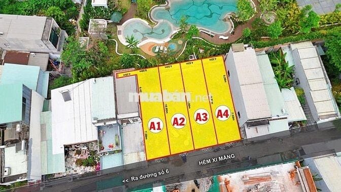 4 NỀN ĐƯỜNG QUỐC LỘ 13 HBP, DT 73M2, HXH, ĐỐI DIỆN KĐT VẠN PHÚC 5,6 TỶ