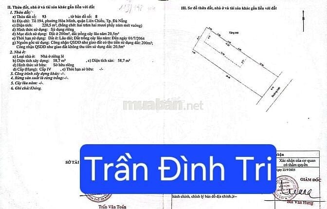 🔴💥Bán đất kiệt Ô TÔ K66Trần Đình Tri - Lô này xây Căn hộ đúng đẹp