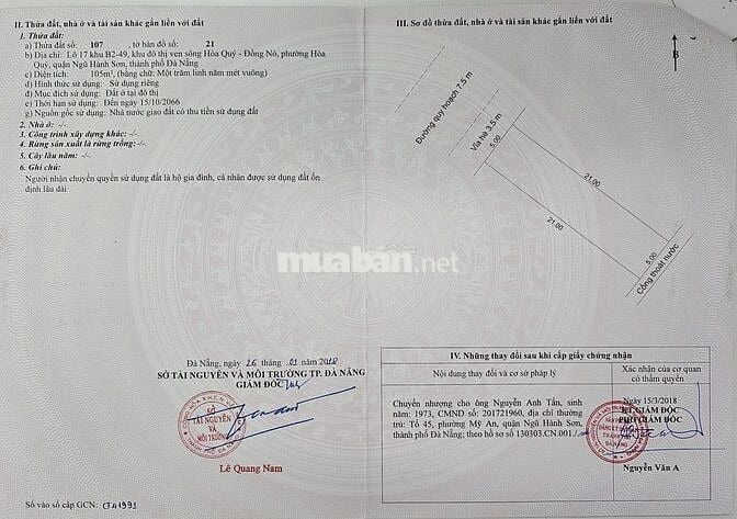 [Chính chủ] Nam Hòa Xuân Hói Kiểng 5 - Tây Bắc - 105m2