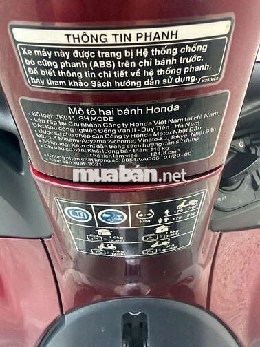 Bán xe Sh mode 2021 Đỏ Thắng ABS 2 khoá smartkey