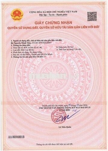 📣 LÔ ĐẤT THỔ CƯ BÀ ĐIỂM, GẦN CHỢ CÂY ME , 5M X 17M