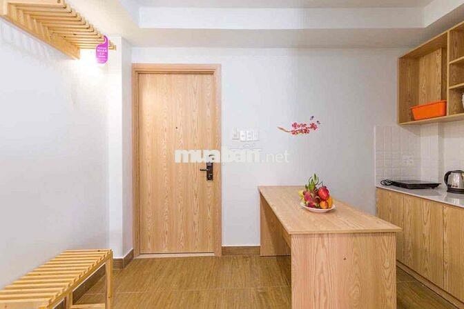 Cho thuê căn hộ studio tách bếp cửa sổ trời full nt gần cầu Ba Son q1