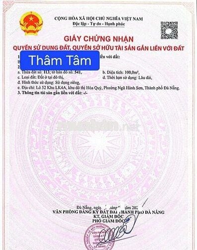 BÁN ĐẤT MT THÂM TÂM NGAY TRỤC MINH MẠNG– GIÁ TỐT KHU VỰC