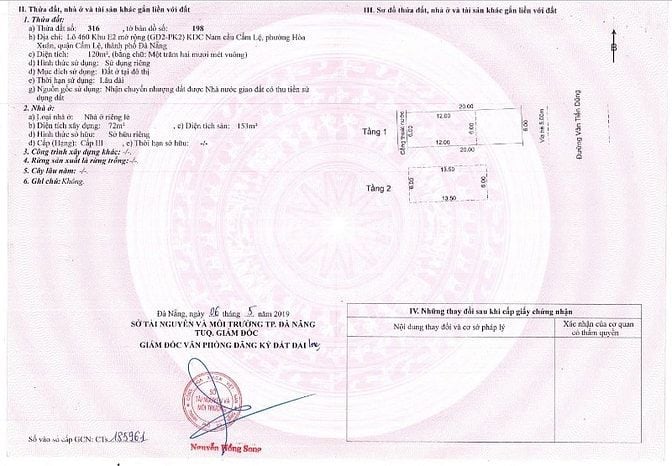 Bán nhà MT Văn Tiến Dũng, Hoà Xuân, Cẩm Lệ, Đà Nẵng gồm Đất+Nhà+Xưởng 