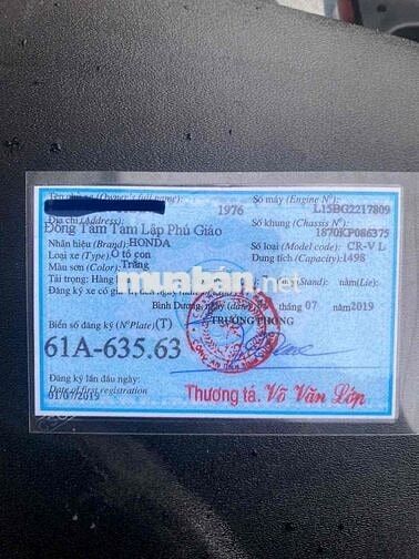 Honda CRV-L 2019 Thái Lan Trắng 94.000km