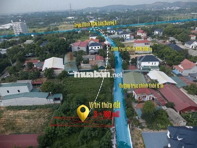 Bán đất tại Thôn Cõi, KCN Tam Dương 1, Phú Thọ, 180m2, mặt tiền 6m.