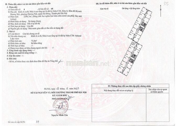 Bán chung cư 2pn 74m2 Anland 3 Dương Nội, cách AEON Hà Đông 800m