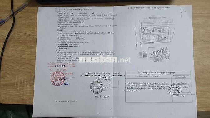 Cần bán chung cư 336/24 Nguyễn Văn Luông