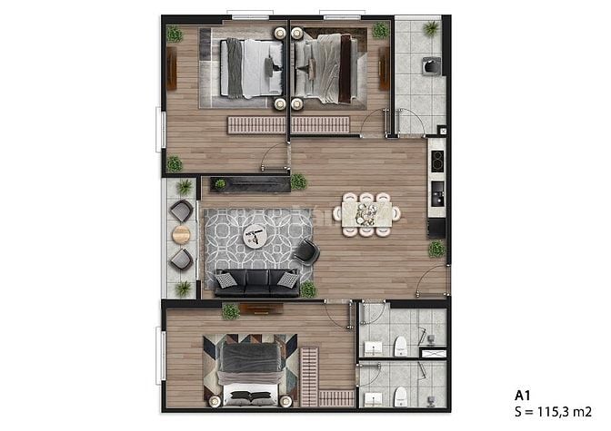 Bán căn góc 3PN 115m2 hướng ĐN ngay ngã tư Lê Quang Đạo