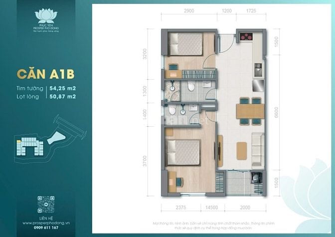 Căn hộ 53m²/2pn Nhận nhà ngay tháng 9,5 tầng trung tâm thương mại