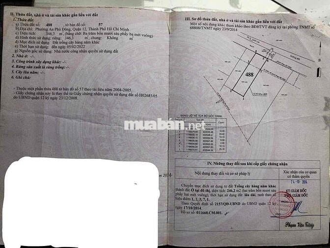 Bán đất lớn tuyệt đẹp 346,3m2 sát sông dòng tiền 35tr giá gần 65tr/m2