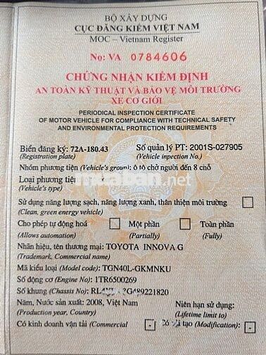 Toyota Innova G 2008 Bạc 8 chỗ