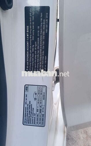 Hyundai Accent 2019 1.4 MT Base Trắng