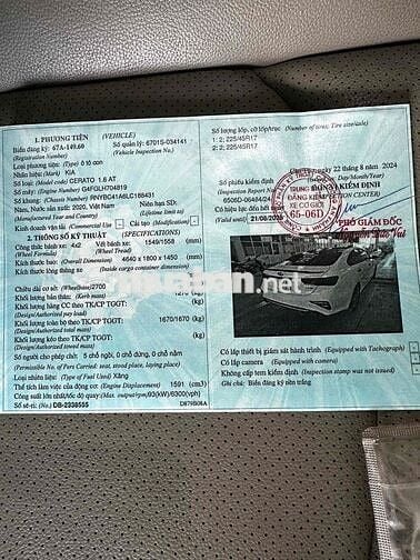 KIA Cerato 1.6 AT 2020 Trắng 136.000km
