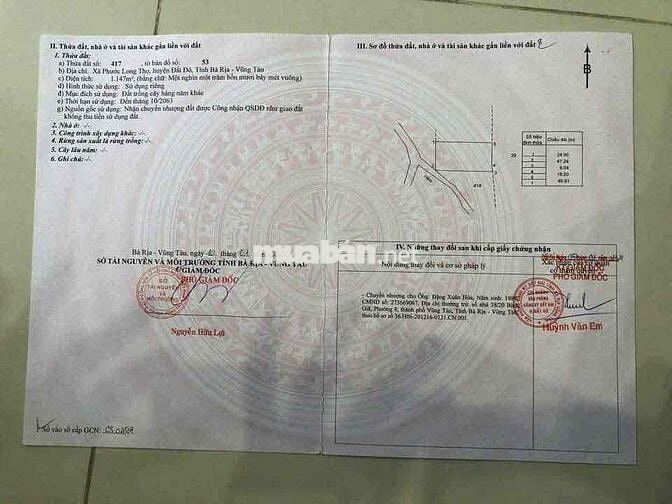 CHỈ 780 TRIỆU SỞ HỮU NGAY LÔ ĐẤT ĐẸP TẠI PHƯỚC LONG THỌ
