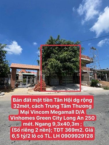 🔴BÁN ĐẤT NGANG 9,3M MT TÂN HỘI CÁCH VINCOM GREEN CITY 250 MÉT