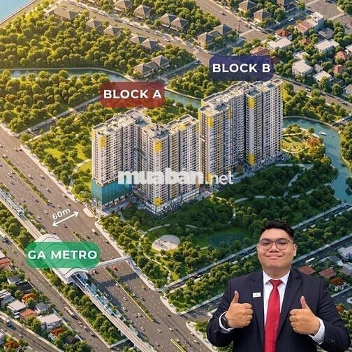 Hàng Hiếm Cạnh Metro: Căn Góc 3PN 1 Căn/Tầng, P.Khách Siêu Rộng