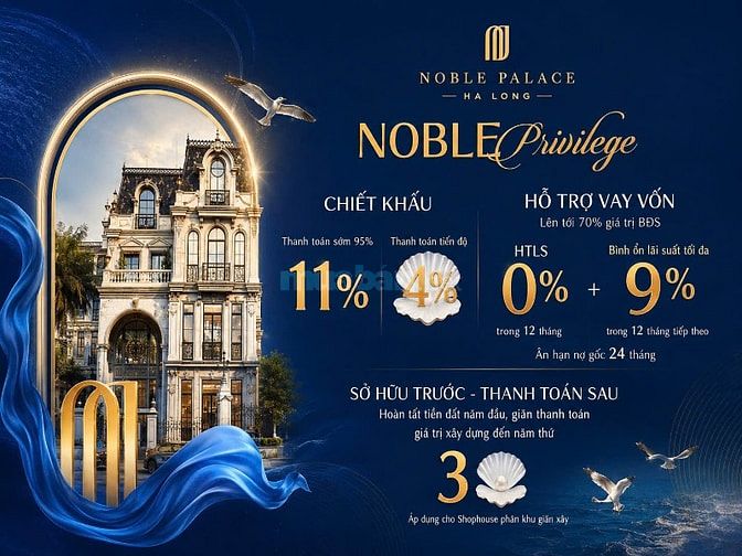 Noble Palace Hạ Long giá khoảng 34tr/m2. Đất nền sổ đỏ sang tay