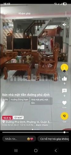 Bán Nhà Mặt Tiền Phú Định, KD Sầm Uất, P16,Q8