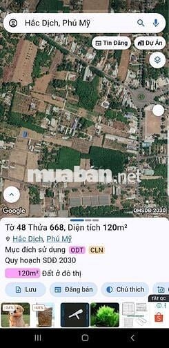 bán đất ngay trung tâm hắc dịch,phú mỹ đg nhựa thông,dt:6x20 giá 990tr
