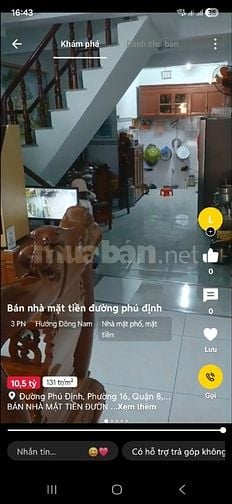 Bán Nhà Mặt Tiền Phú Định, KD Sầm Uất, P16,Q8