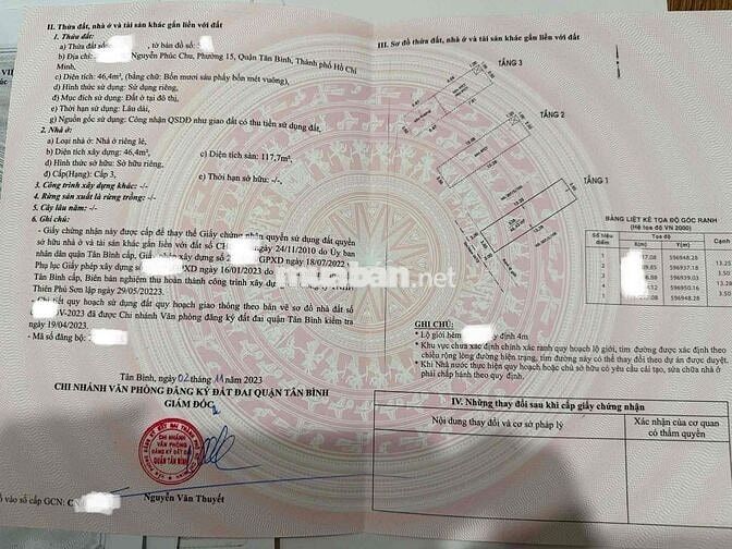 Nhà Mới Xây hẻm xe Ba Gác đường Nguyễn Phúc Chu, phường Tân Sơn ( phư