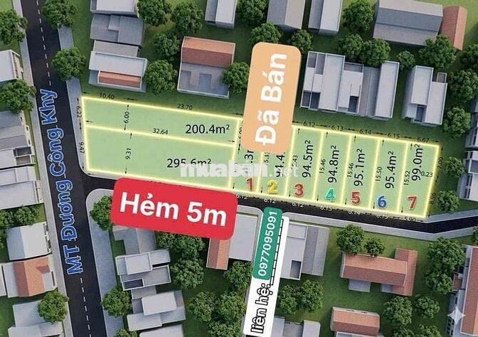 Đất 6,15x15m Shr Vị Trie Đẹp Hẻm 5m 1/30m Dương Công Khi Gần Chợ XTT