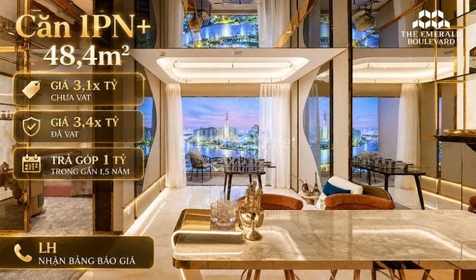 Căn hộ 1PN+ The Emerald Boulevard Đa Năng - Trả chỉ 1 tỷ/gần 1,5 năm