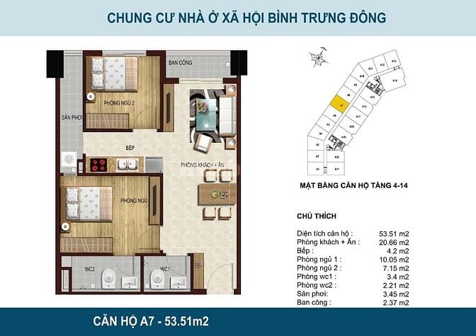 BLUE SKY TOWER CĂN 55M2 GIÁ 2.750 TỶ 2PN,2WC.L/H 0909 456 158