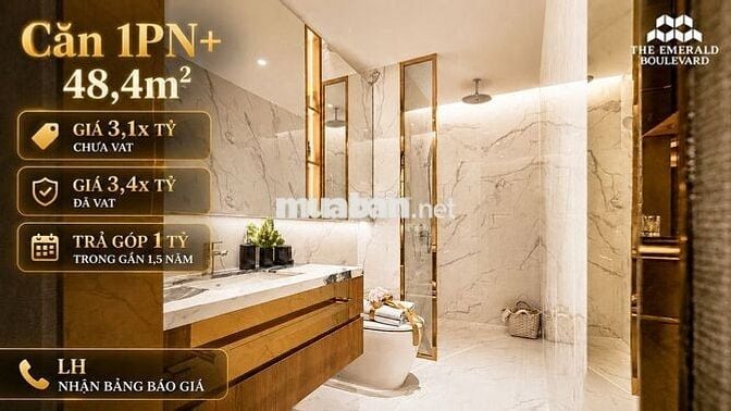 Căn hộ 1PN+ The Emerald Boulevard đa năng - Trả chỉ 1 tỷ/gần 1,5 năm