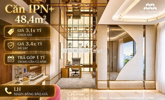 Căn hộ 1PN+ The Emerald Boulevard đa năng - Trả chỉ 1 tỷ/gần 1,5 năm