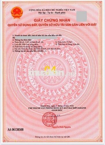 Chỉ 1 tỷ đất diên an chính chủ, cách võ nguyên giáp 5 phút, full sổ đỏ