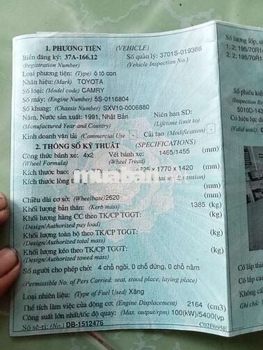 Toyota Camry 1991 Tự động 2.2L Xanh