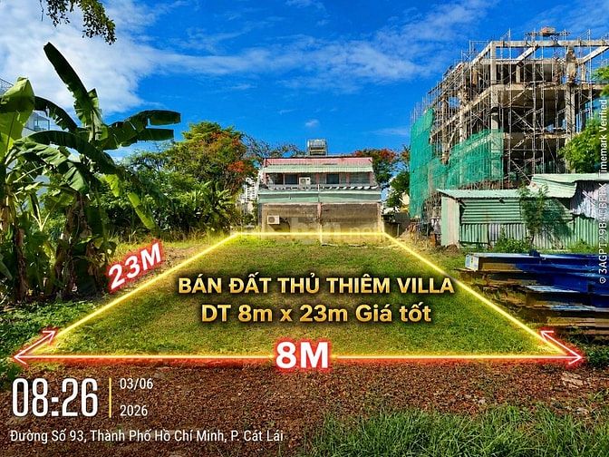 Nền nhà phố 8x23M giá 𝟏𝟒𝟐𝐭𝐫/𝐦² tốt nhất KDC Thủ Thiêm Villa