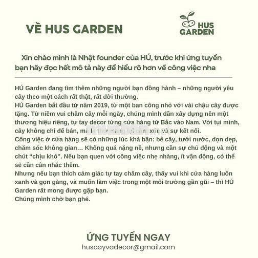NHÂN VIÊN BÁN HÀNG CÂY CẢNH BA ĐÌNH