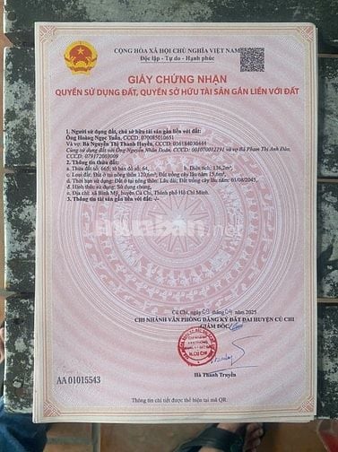 [Bán gấp chính chủ] Đất MT Huỳnh Thị Dần, Bình Mỹ, Củ Chi. GIÁ NGỘP