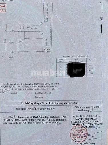 Đất thổ cư hướng Bắc, hẻm xe tải HTP nhà bè 157,9 m2 8 tỷ