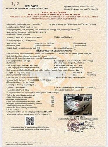 Mitsubishi Lancer 2005 Bạc 135000 km Số tự động