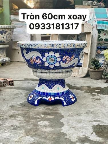 Chậu hoa _ chậu cảnh _ chậu hoa khảm miễng chén dĩa, ghép sành sứ _ ch