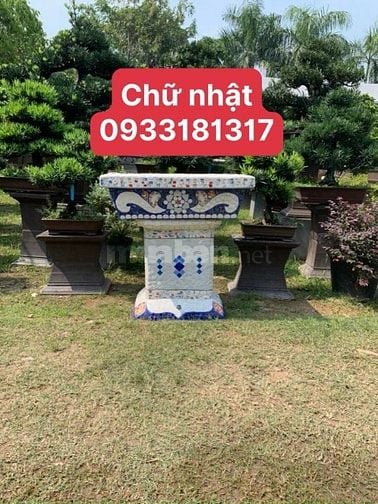 Chậu hoa _ chậu cảnh _ chậu hoa khảm miễng chén dĩa, ghép sành sứ _ ch