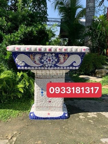 Chậu hoa _ chậu cảnh _ chậu hoa khảm miễng chén dĩa, ghép sành sứ _ ch
