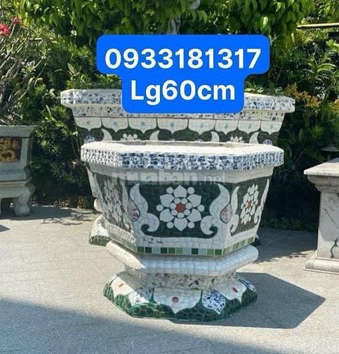 Chậu hoa _ chậu cảnh _ chậu hoa khảm miễng chén dĩa, ghép sành sứ _ ch