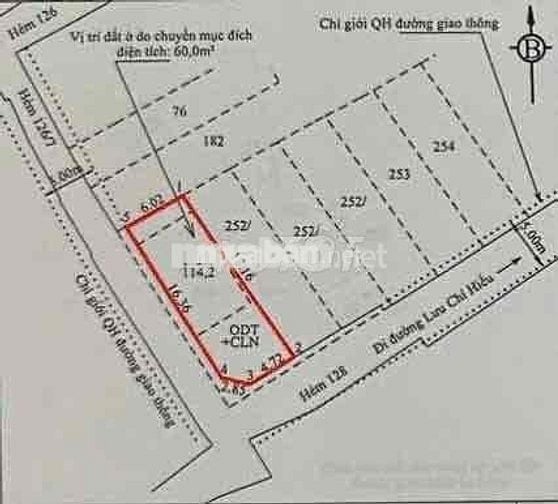 Bán Đất 2 mặt hẻm Lưu Chí Hiếu