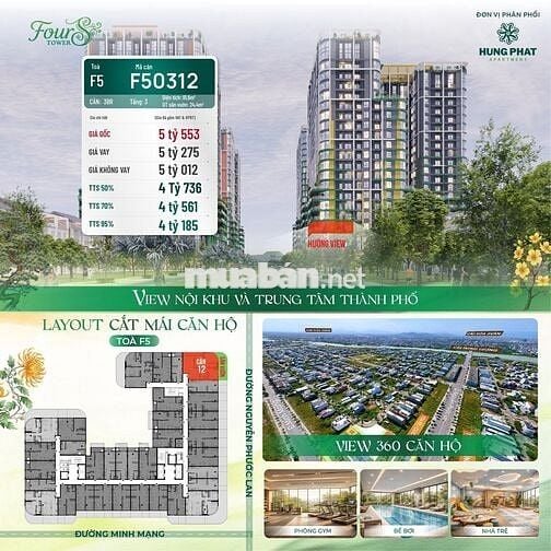 CĂN HỘ SÂN VƯỜN 3PN FOURS TOWER GIÁ 4,2TỶ VIEW SÔNG THÀNH PHỐ 