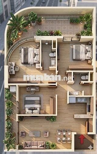 CĂN HỘ SÂN VƯỜN 3PN FOURS TOWER GIÁ 4,2TỶ VIEW SÔNG THÀNH PHỐ 