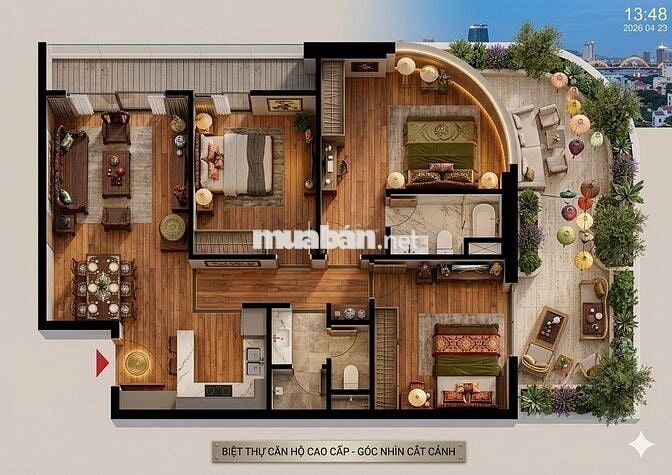CĂN HỘ SÂN VƯỜN 3PN FOURS TOWER GIÁ 4,2TỶ VIEW SÔNG THÀNH PHỐ 