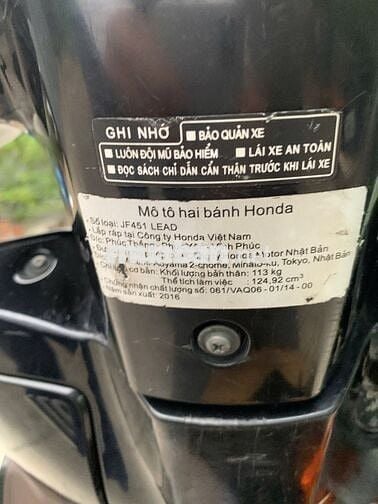 Honda Lead 2016 Đen 80.000 Km