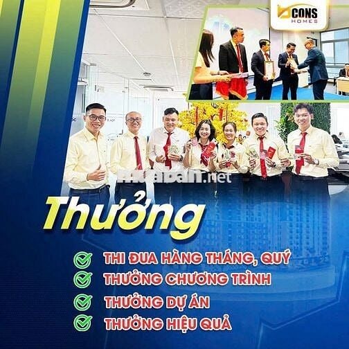 BCONS HOMES Tuyển dụng nhân viên KD BĐS tại TP.HCM